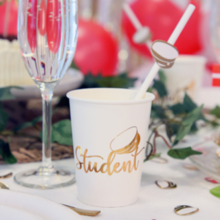 Student Pappmuggar Guld/Vit