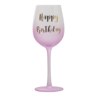 Happy Birthday Vinglas Ljusrosa