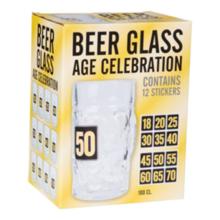 Födelsedag Ölglas Med Klistermärken