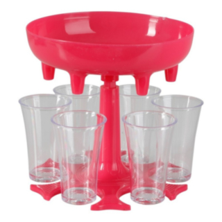 Shotdispenser & Shotglas Rosa