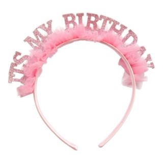 It's My Birthday Hårband Ljusrosa