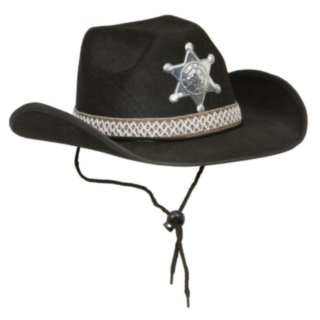 Sheriff Cowboyhatt Svart