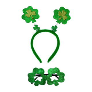 St. Patrick's Day Hårband & Glasögon