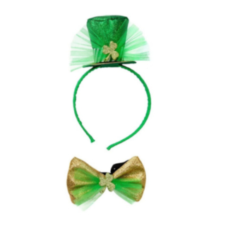 St. Patrick's Day Hårband & Fluga