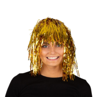 Glitterperuk Guld
