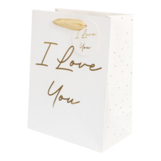 I Love You Presentpåse Vit