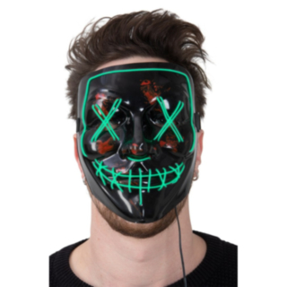 LED Horror Mask Grön