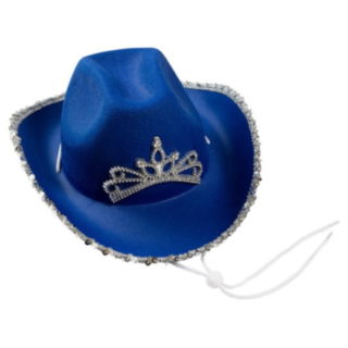 Glitter Cowboyhatt Blå