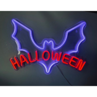Halloween Fladdermus Neon LED-skylt