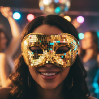 Disco Halvmask Guld