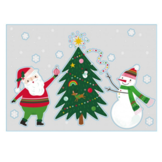 Jultomte & Snögubbe Fönsterdekal