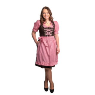 Dirndl Rutig Rosa/Brun