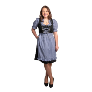Dirndl Rutig Blå/Svart
