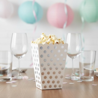 Popcornbägare Silverfärgade Prickar