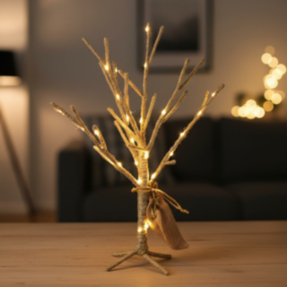 LED Jute Julträd Guld