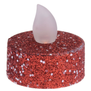 Glitter LED-värmeljus Röd