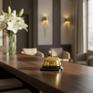 Receptionsklocka Guld