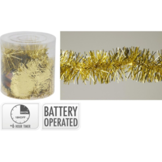 Glitter LED Julgirlang Guld
