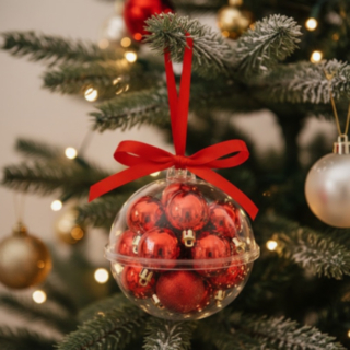 Mini Julgranskulor i Julgranskula Röd