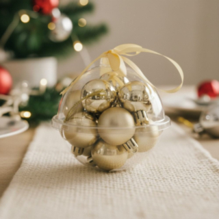 Mini Julgranskulor i Julgranskula Champagne