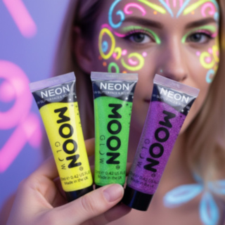 Neon UV Fin Glittergel Gul/Grön/Lila