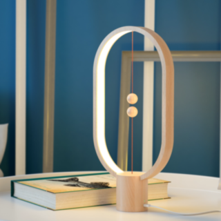 Oval Heng Balance Lampa Bokträ