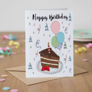 Happy Birthday Födelsedagstårta Kort