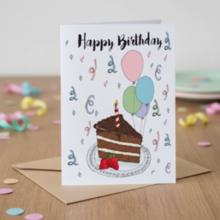 Happy Birthday Födelsedagstårta Kort