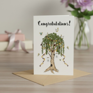 Congratulations Träd Kort