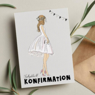 Konfirmation Inbjudningskort Flicka