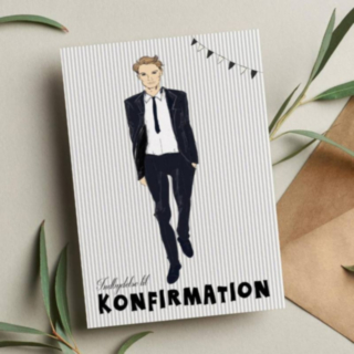 Konfirmation Inbjudningskort Pojke
