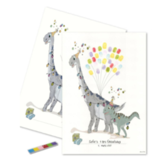 Dino Fingeravtryck Affisch Multifärgad