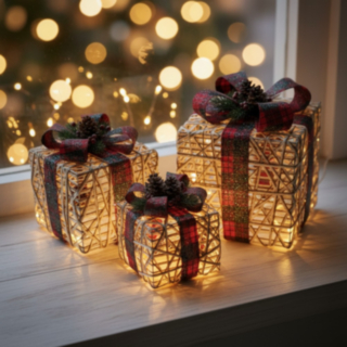 LED Julklappar Röd