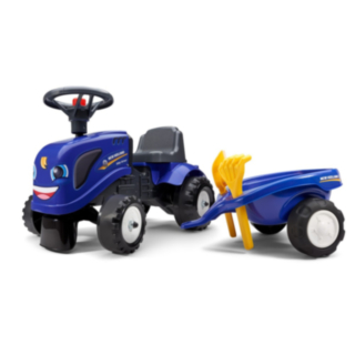 New Holland® Traktor Gåbil Med Släp Blå