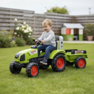 Claas® Trampbil Traktor Med Släp Grön