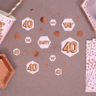 Glitter & Glamour 40 År Konfetti Ljusrosa