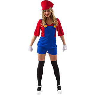 Kvinnlig Mario Maskeraddräkt
