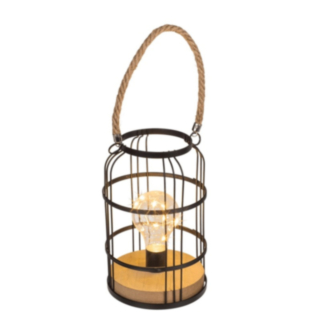 Svart LED Metallampa