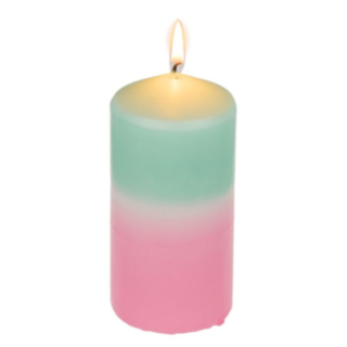 Ombre Blockljus Rosa/Mint