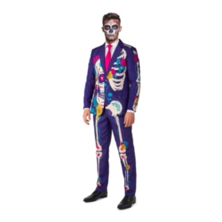 Suitmeister® Purple Sugar Skull Kostym