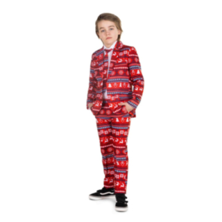 Suitmeister® Nordic Pixel Barnkostym Röd