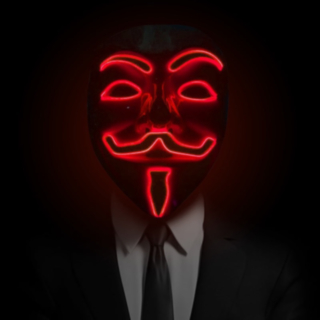 Anonymous LED Mask Röd
