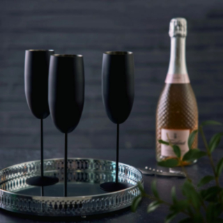 Champagneglas Matt Svart Rostfritt Stål