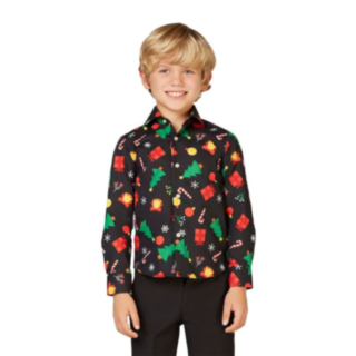 Opposuits® Christmas Icons Black Barnskjorta Opposuits® Christmas Icons Black Barnskjorta