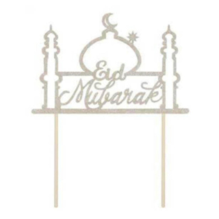 Eid Mubarak Moské Tårttopper Silver