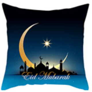 Eid Mubarak Kuddfodral Svart/Blå