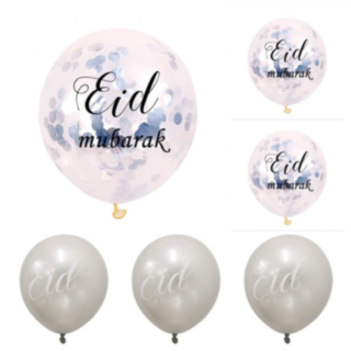 Eid Mubarak Konfettiballonger Silver