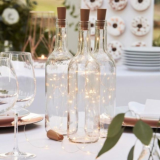 Kork Med Ledljusslinga Roséguld