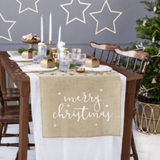 Merry Christmas Jute Bordslöpare
