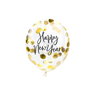 Happy New year Konfettiballonger Guld